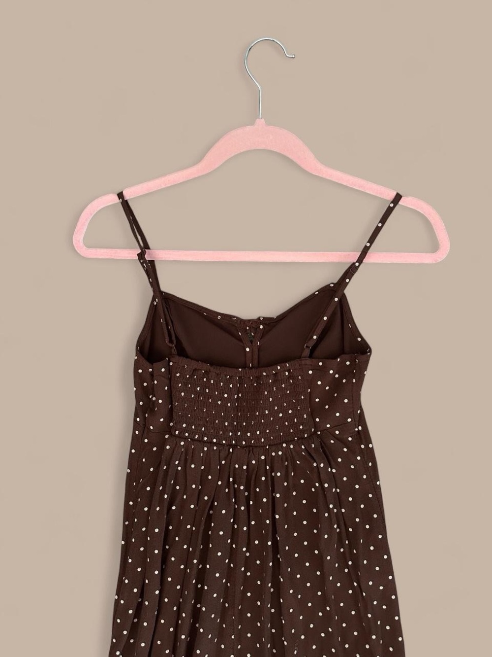American Eagle Brown Polka Dot Midi Dress - Picture 6 of 8